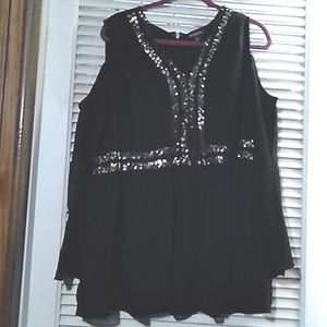 Roaman's  NWOT  Peplum style dressy embellished top  Size 20W